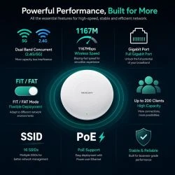 MERCURY MCXAP 1500GP Gigabit AC1500 High-Density Dual-Band Ceiling Mount Access Point